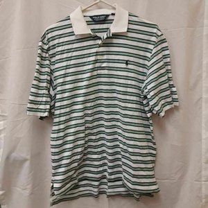 Ralph Lauren Mens Golf Polo Shirt White Green Pima